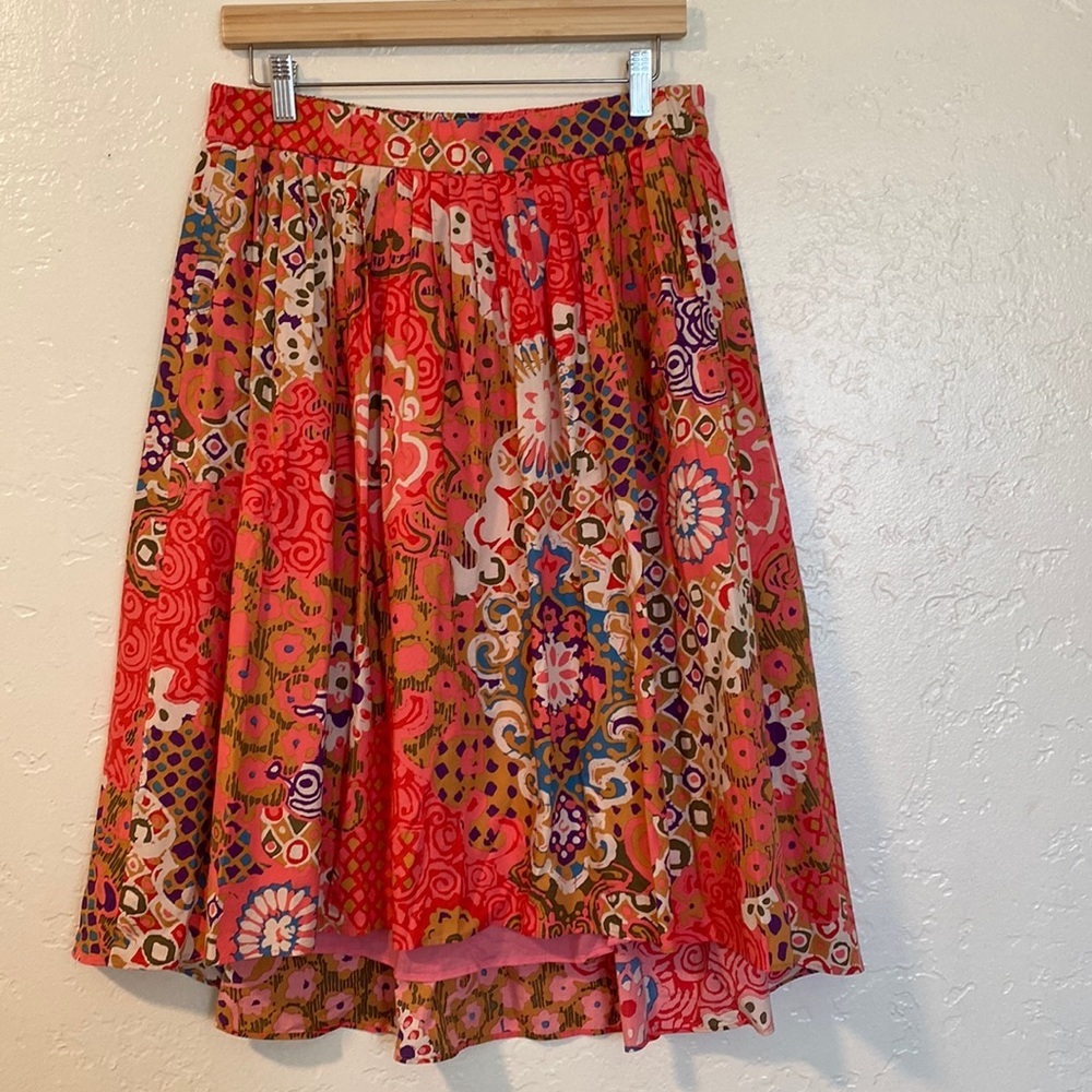 J. Crew Elastic Waist Floral Printed High Low Cotton Skirt Size 8T